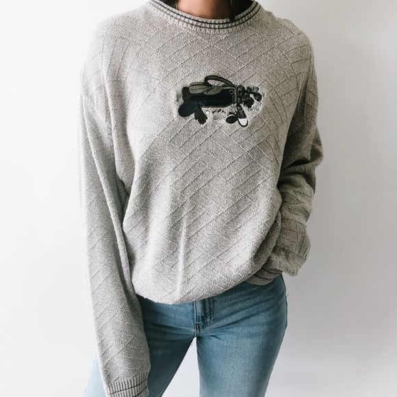 Vintage Tops - Vintage Embroidered Golf Crewneck L